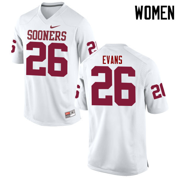 Women Oklahoma Sooners #26 Jordan Evans College Football Jerseys Game-White - Click Image to Close